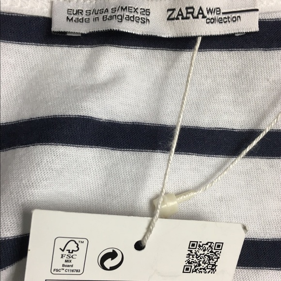 Zara Navy White Stripe Sleeveless Tank Top - Picture 7 of 8